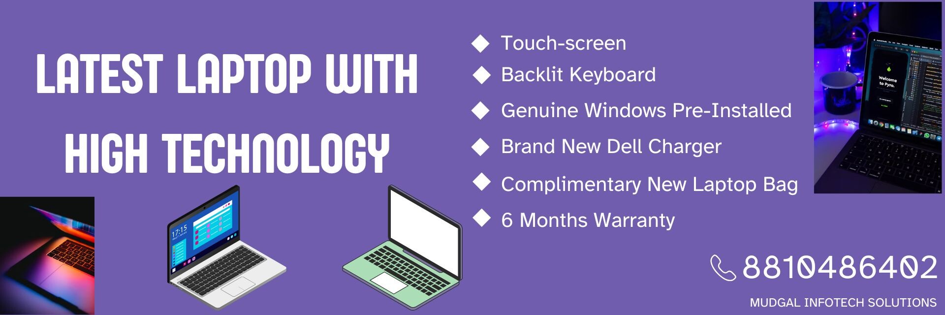 LAPTOP BANNER WITH FEATURES